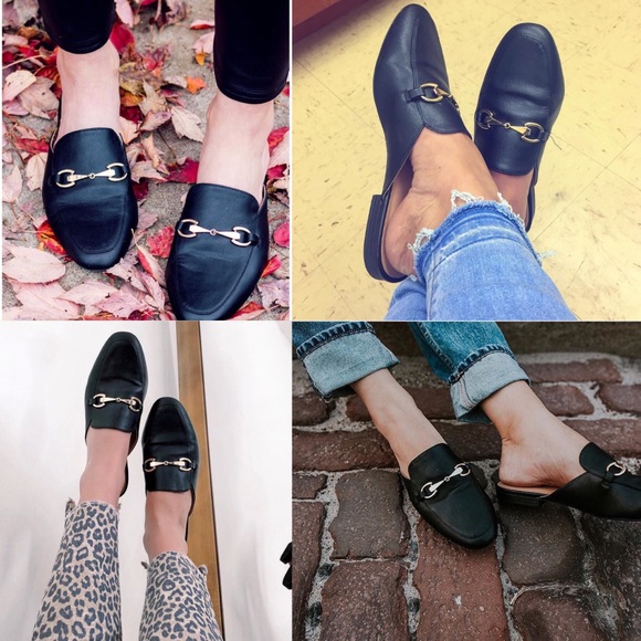 black mule loafers
